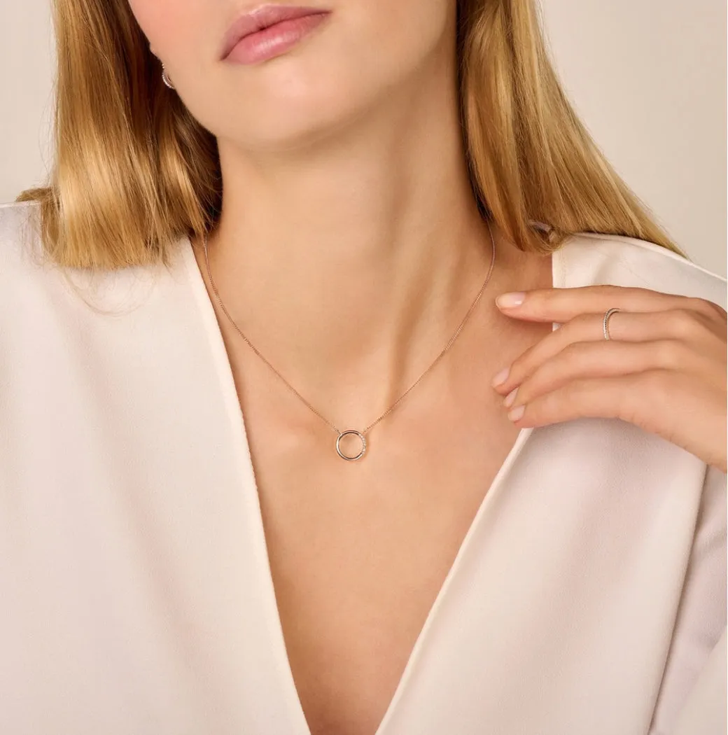 Gold and Diamond Circle Pendant
