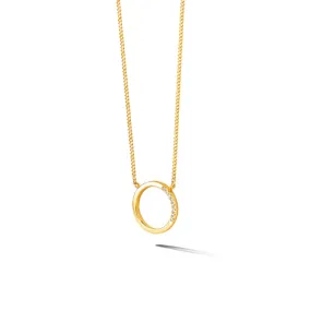 Gold and Diamond Circle Pendant