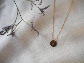 Gold initial Circle Pendant