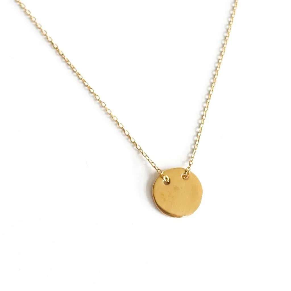 Gold initial Circle Pendant