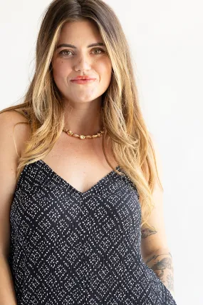 Gold Pebble Beaded Necklace