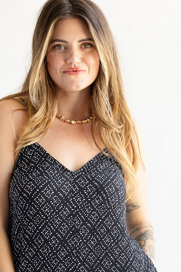 Gold Pebble Beaded Necklace