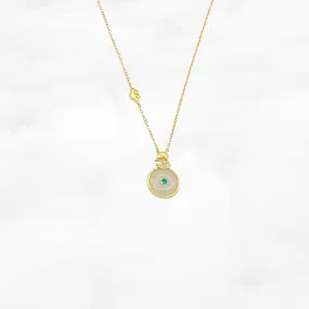 Gold Pipa White Jade Necklace