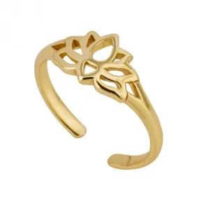 Gold Plated Lotus Blossom Toe Ring R3855