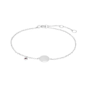 Granat Gravur Armband in 925 Sterling Silber