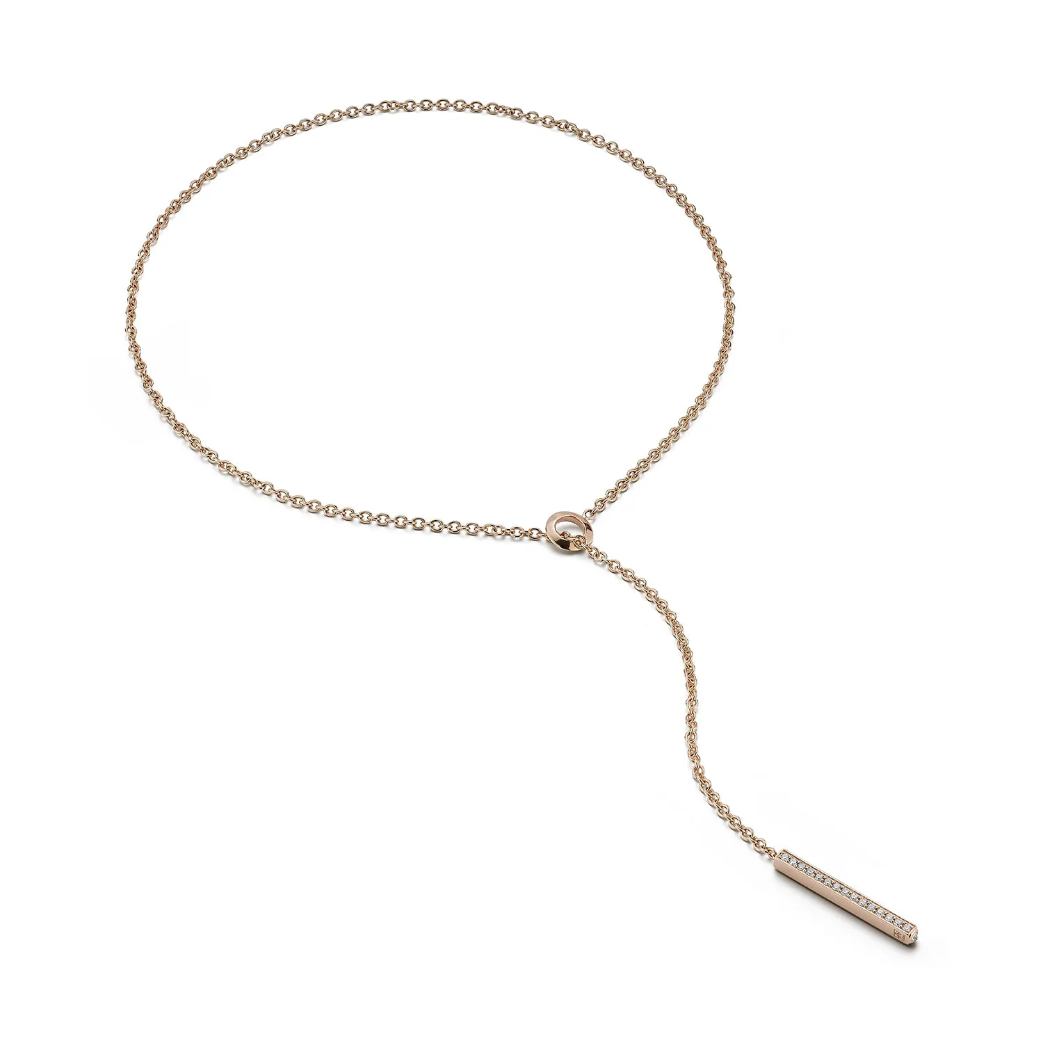 GRANT 18K GOLD AND DIAMOND BAR NECKLACE