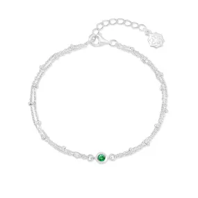 Green Garnet Dewdrop Double Chain Bracelet