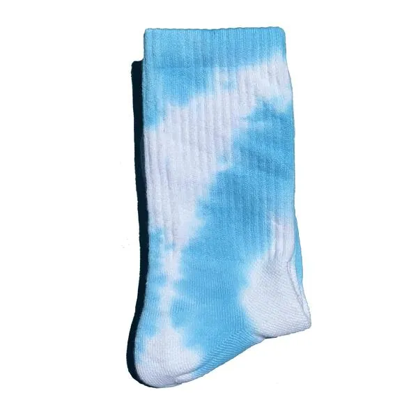 High Ankle Athletic Tie Dye Socks (Sky Blue   White)