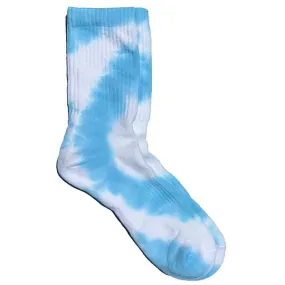 High Ankle Athletic Tie Dye Socks (Sky Blue   White)