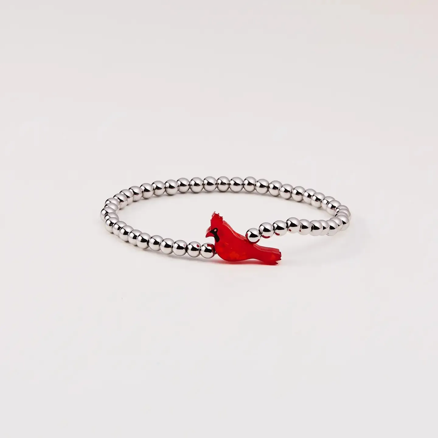 Holy Water Red Cardinal Bracelet | Silver