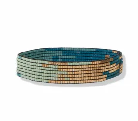 Ink   Alloy Teal Ombré Small Luxe Stretch Bracelet