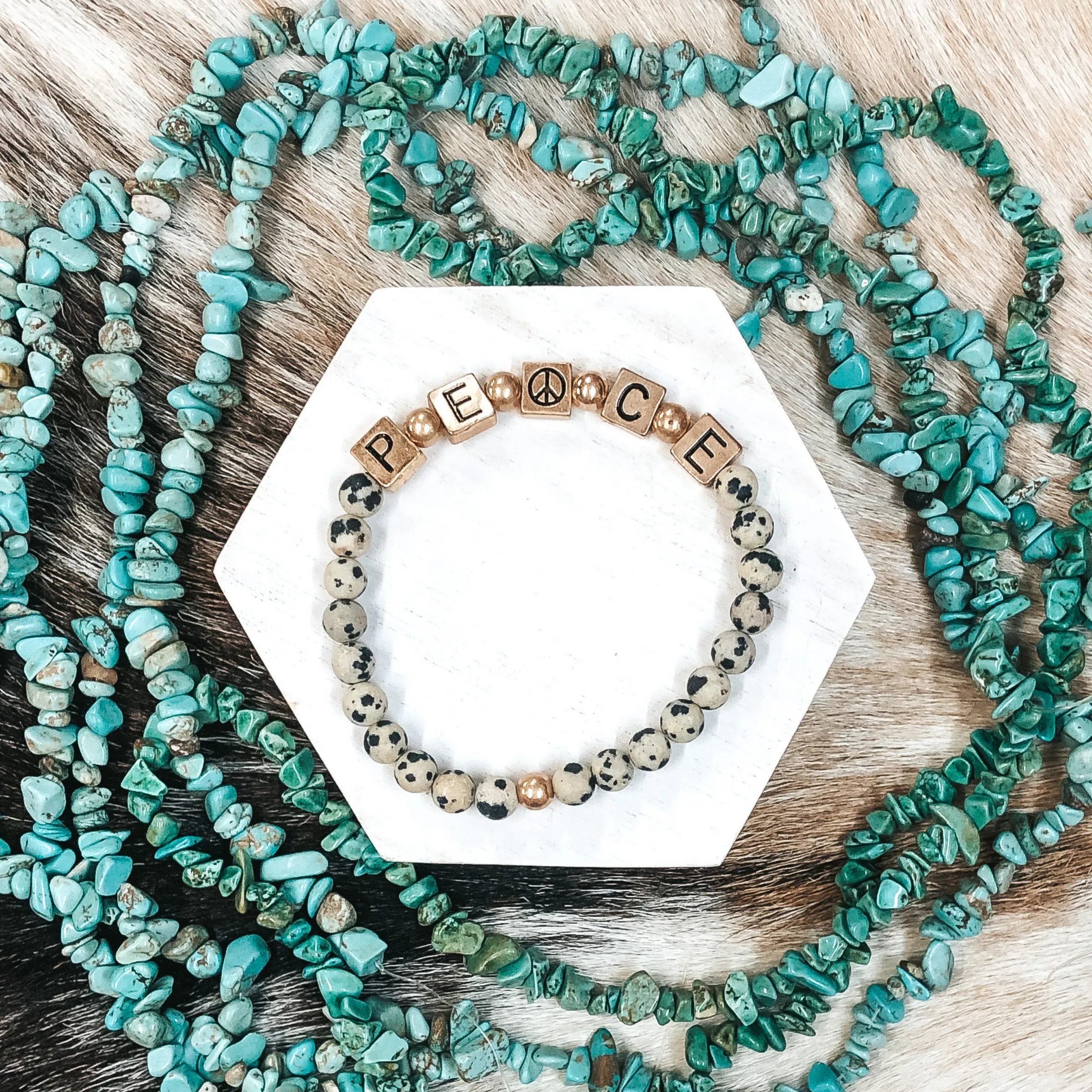 Inner Peace Bracelet in Ivory/Black