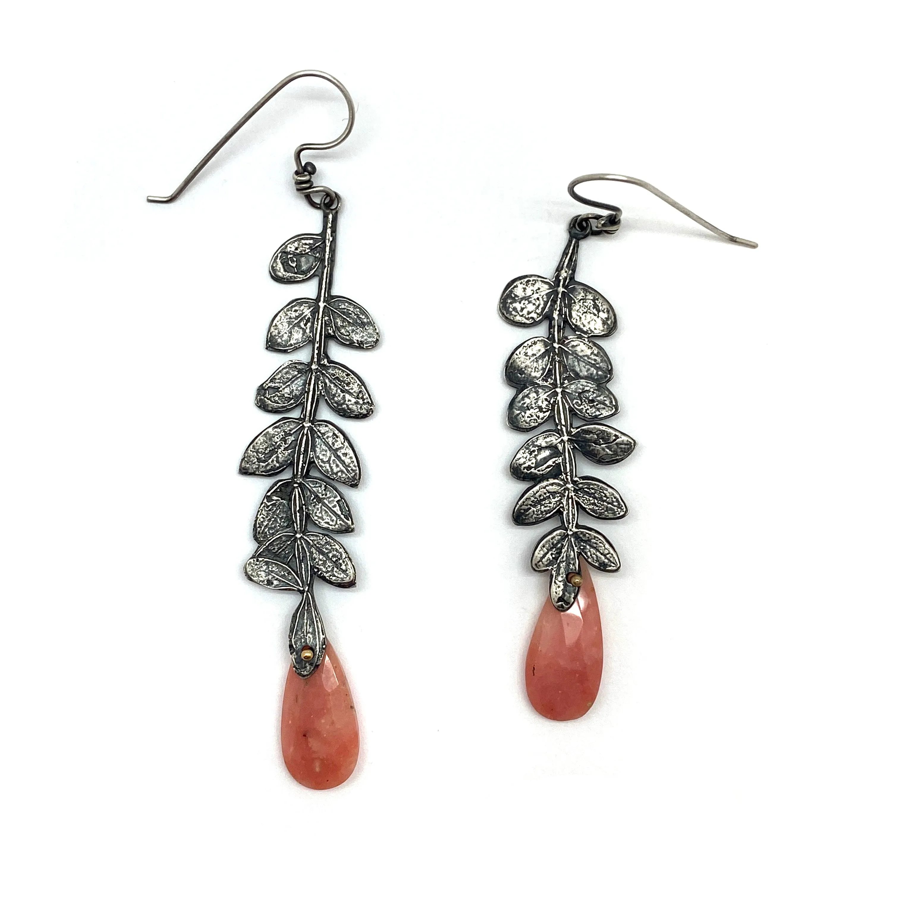 Jacaranda and Pink Opal Earrings