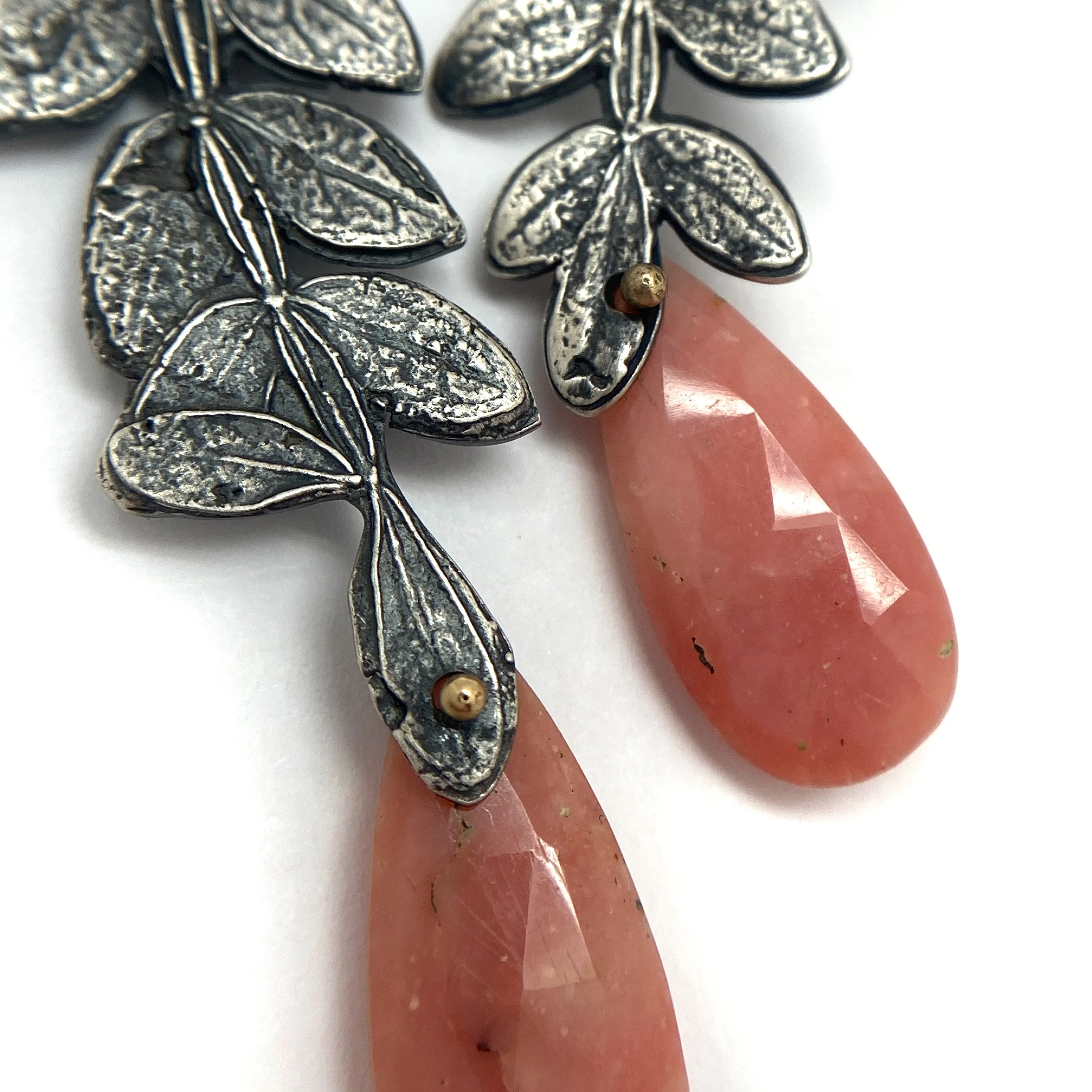 Jacaranda and Pink Opal Earrings