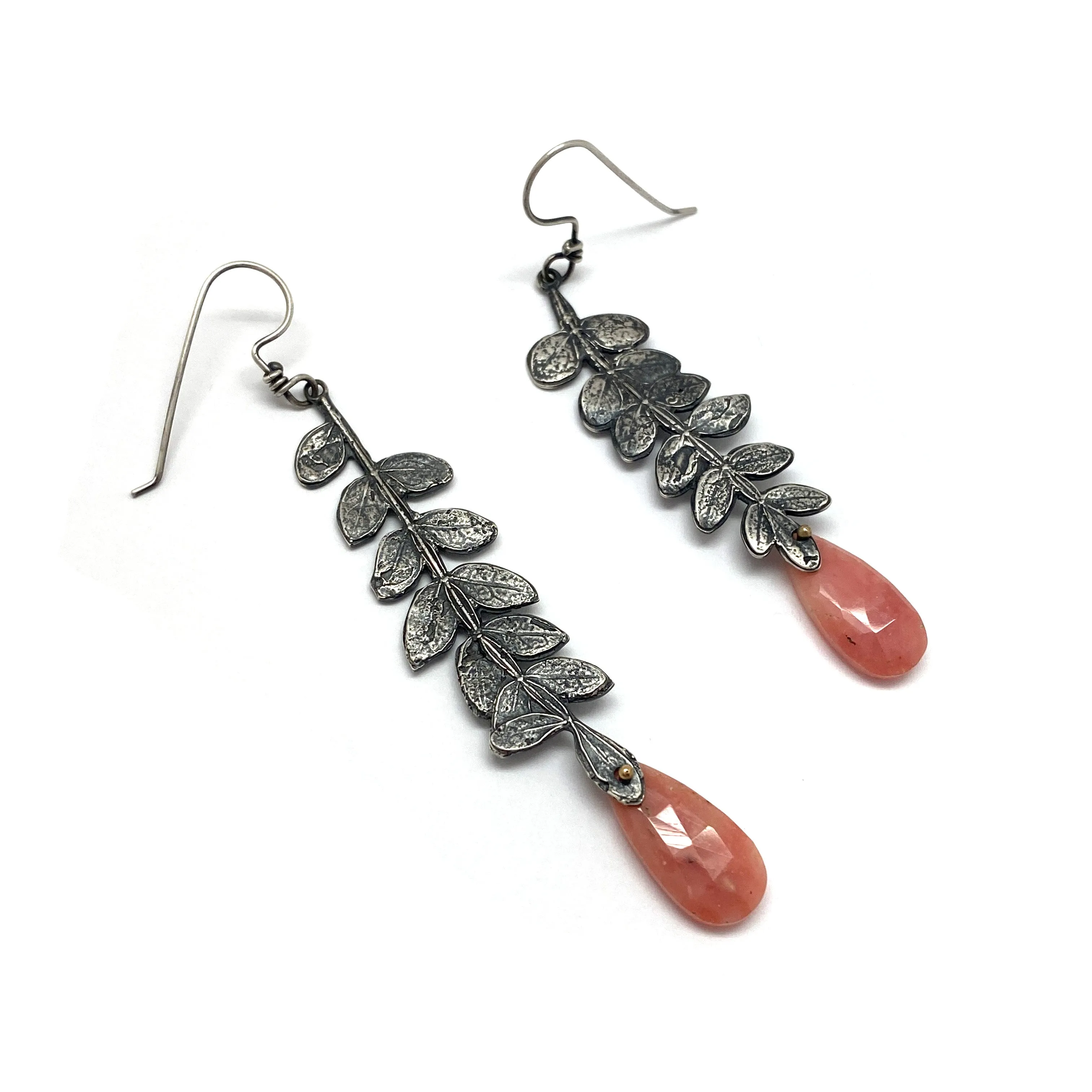 Jacaranda and Pink Opal Earrings