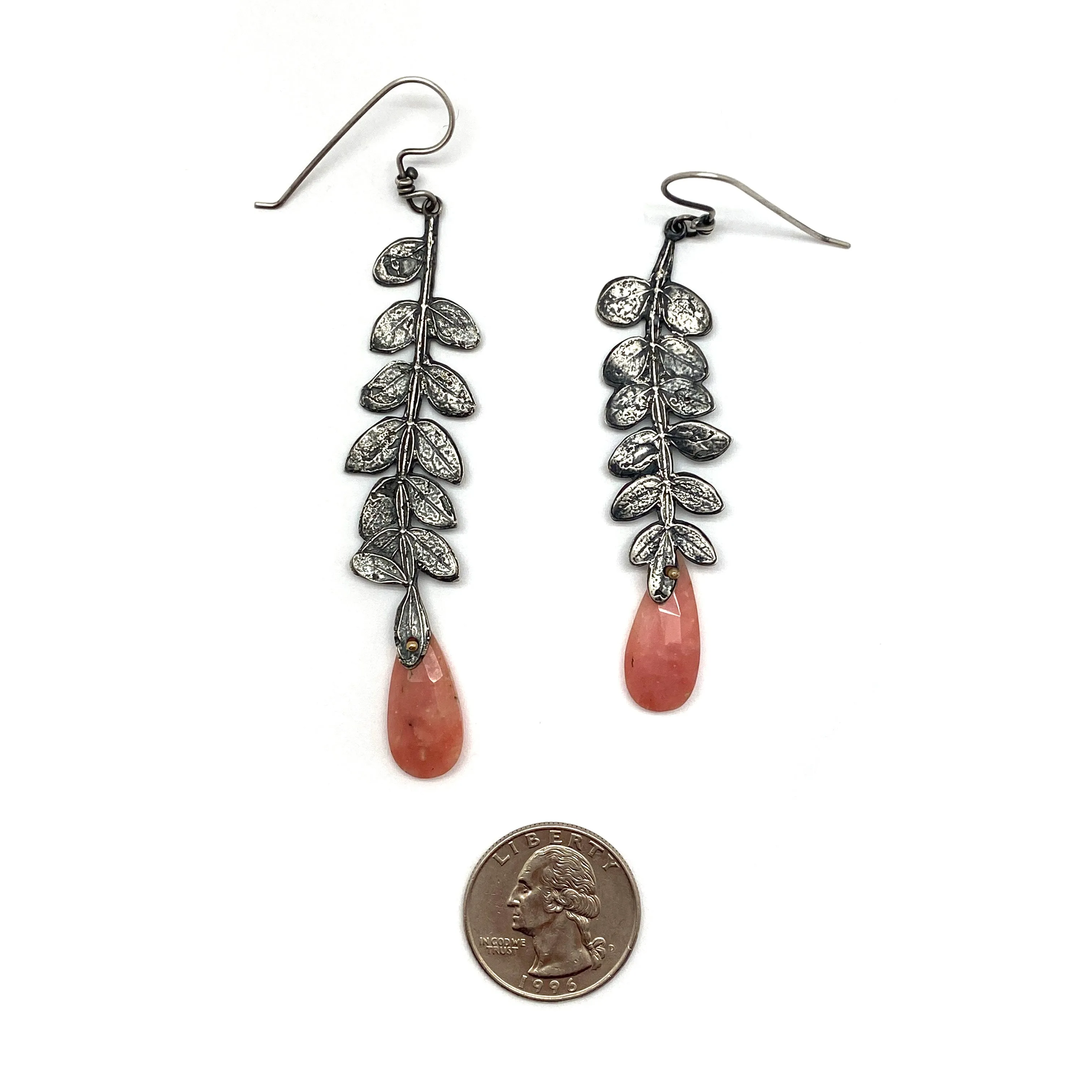 Jacaranda and Pink Opal Earrings
