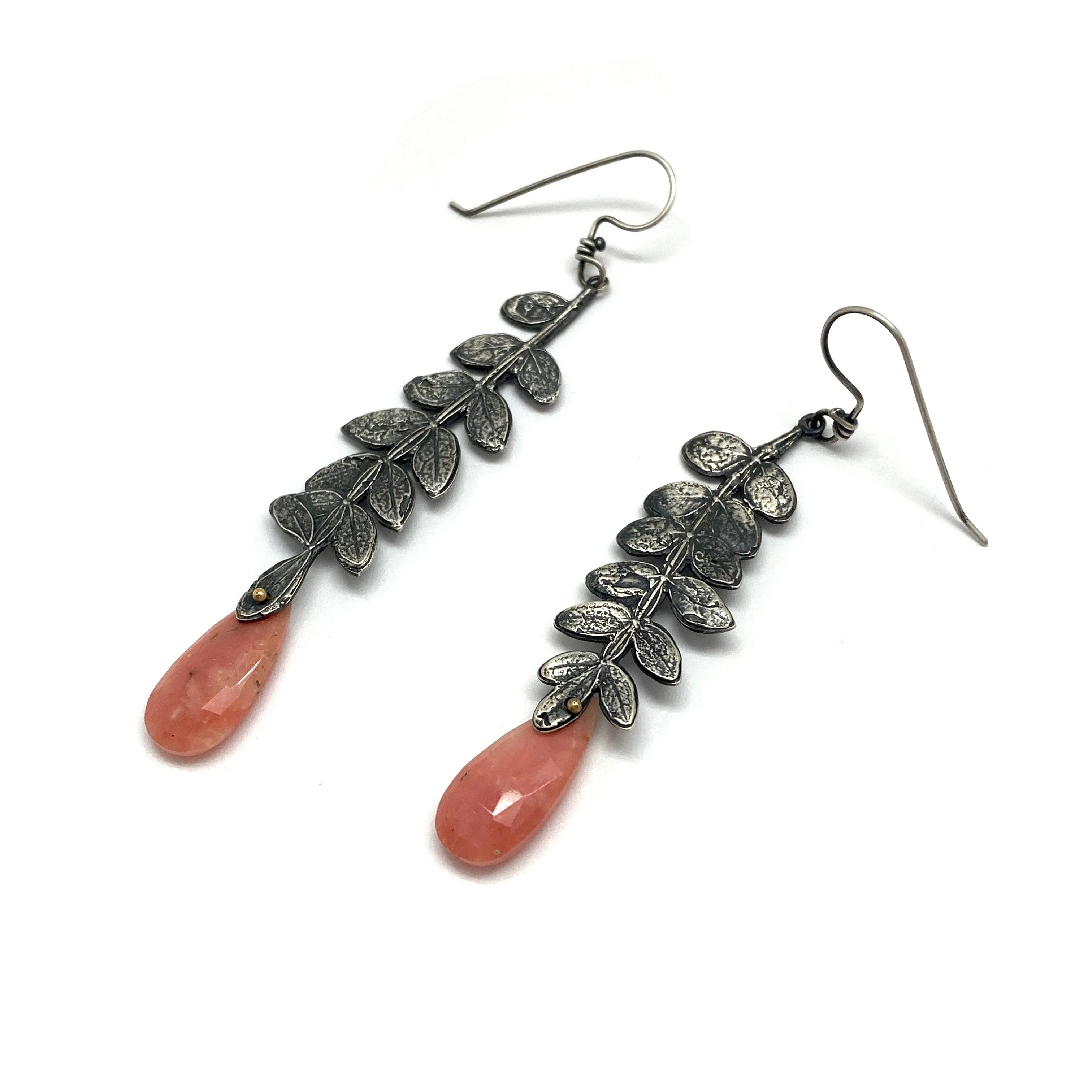 Jacaranda and Pink Opal Earrings