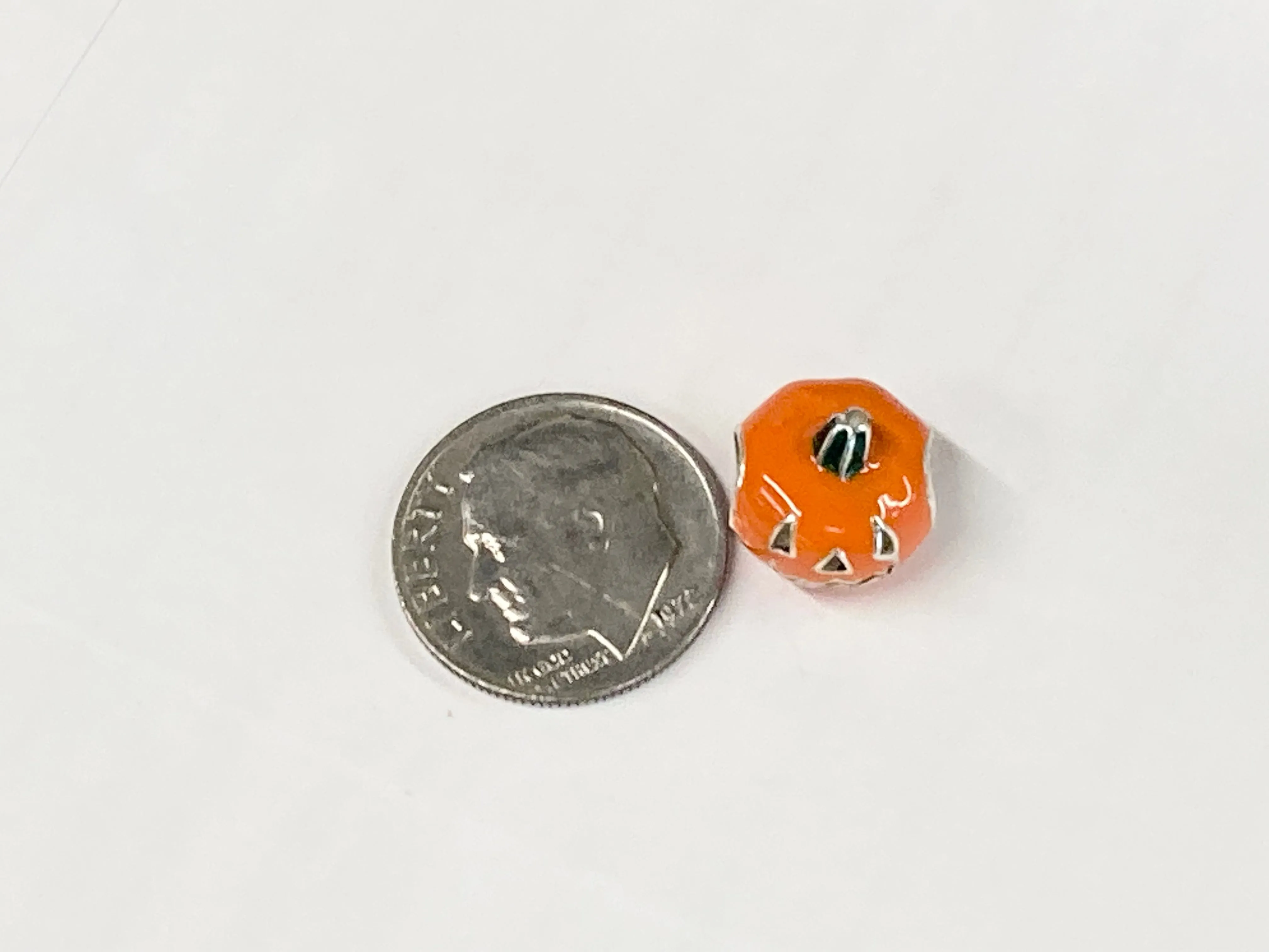Jack O Lantern Silver Bead