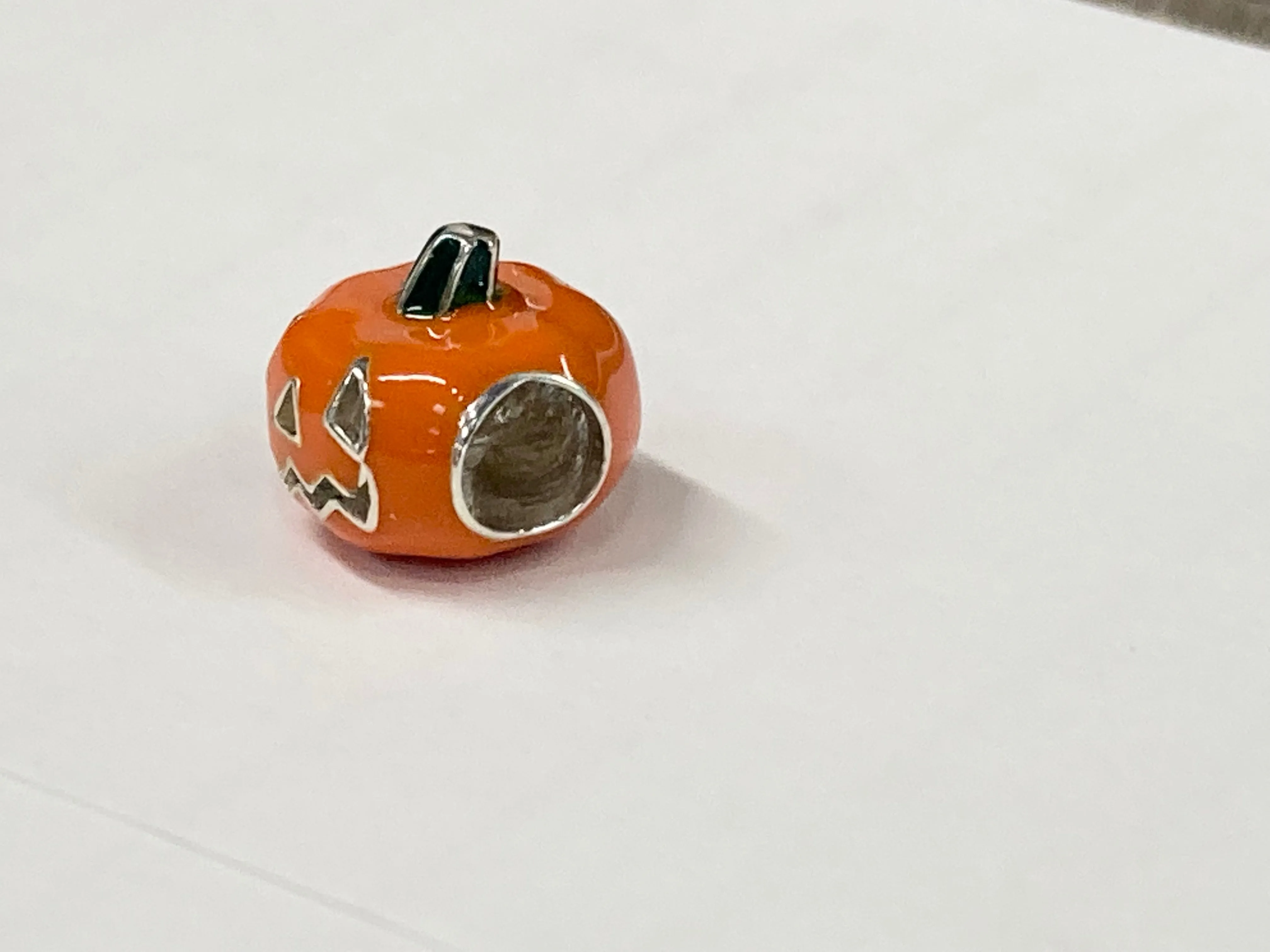 Jack O Lantern Silver Bead
