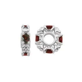 January Birthstone Silver Wheel Charm S348G