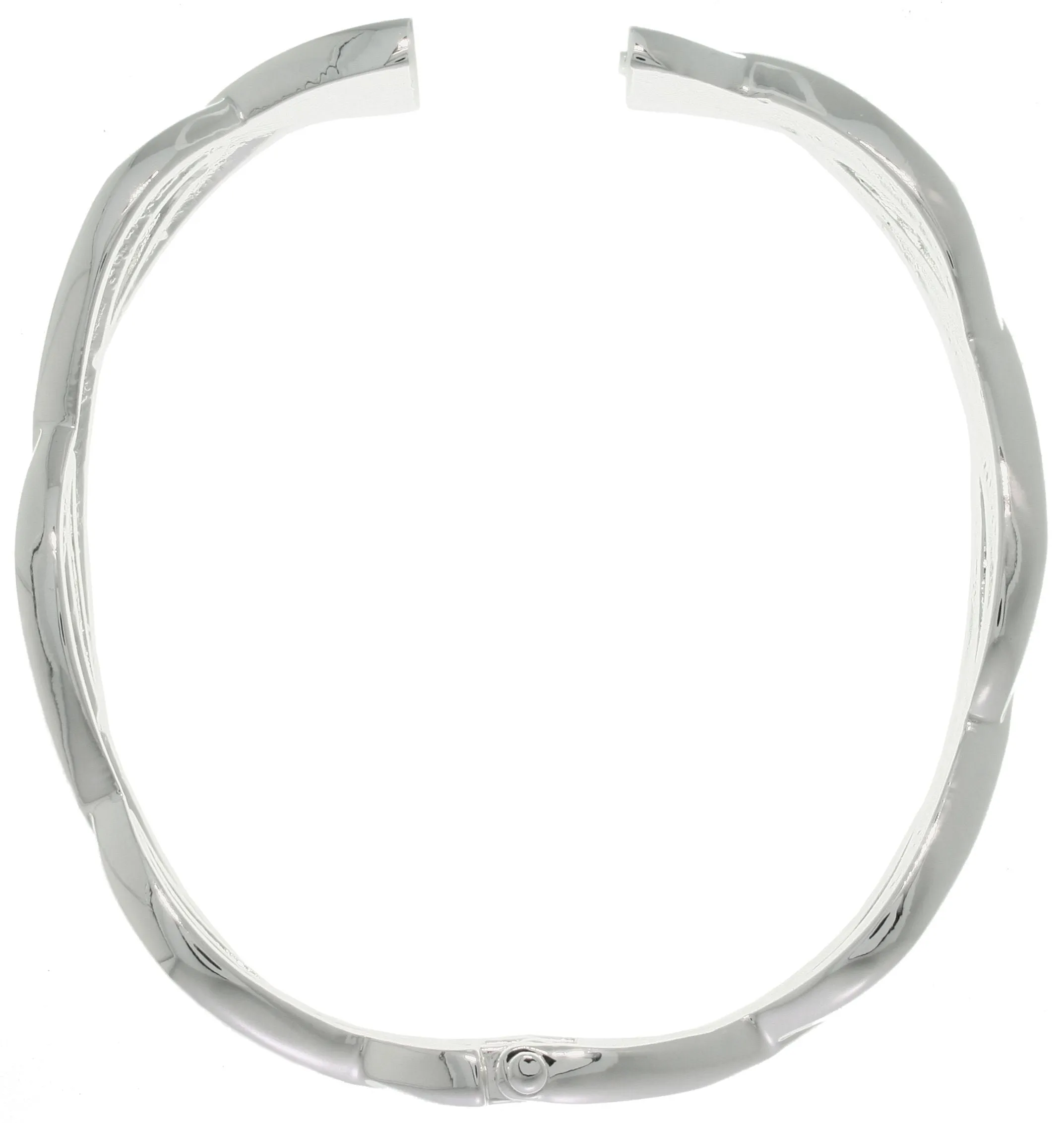 Jewelry Trends Silver-plated Brass Elegant Weaved Bangle Bracelet