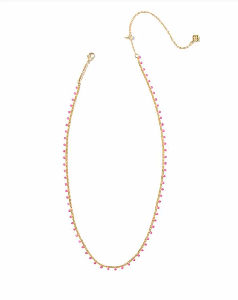Kelsey Strand Necklace Gold Pink Enamel by Kendra Scott
