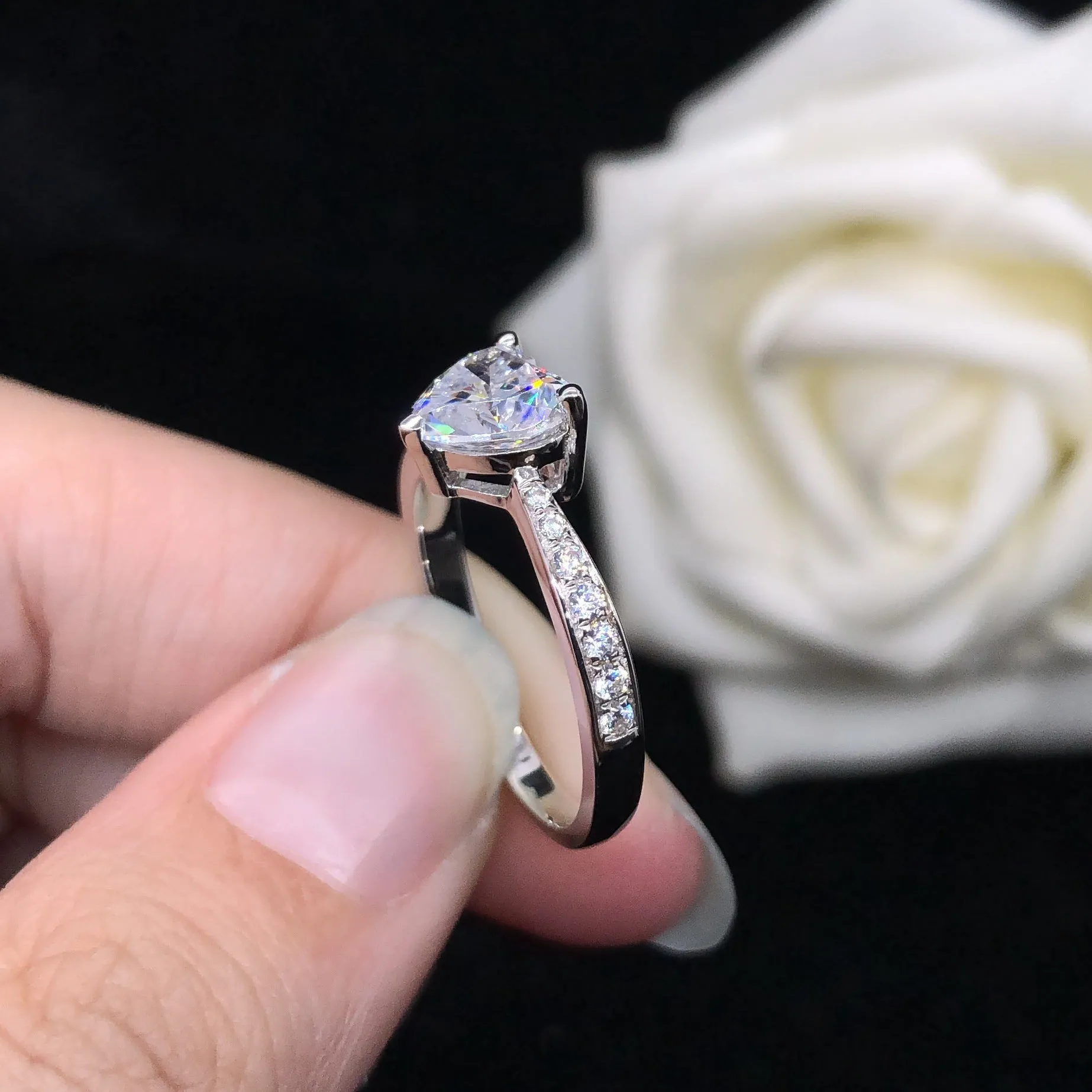 Lab Grown Half Eternity 1 Carat Diamond Ring