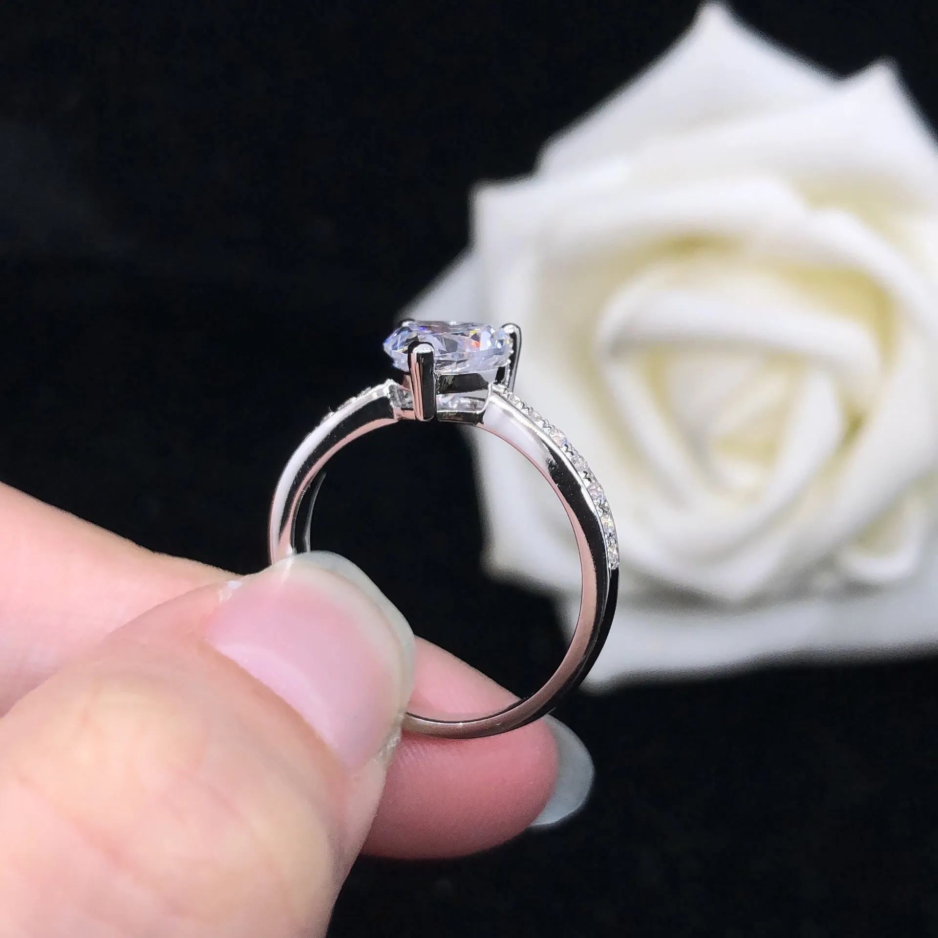 Lab Grown Half Eternity 1 Carat Diamond Ring