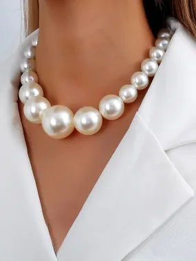 Large Faux Pearls Beaded Necklace for Women Novelty Necklace Creative Necklace