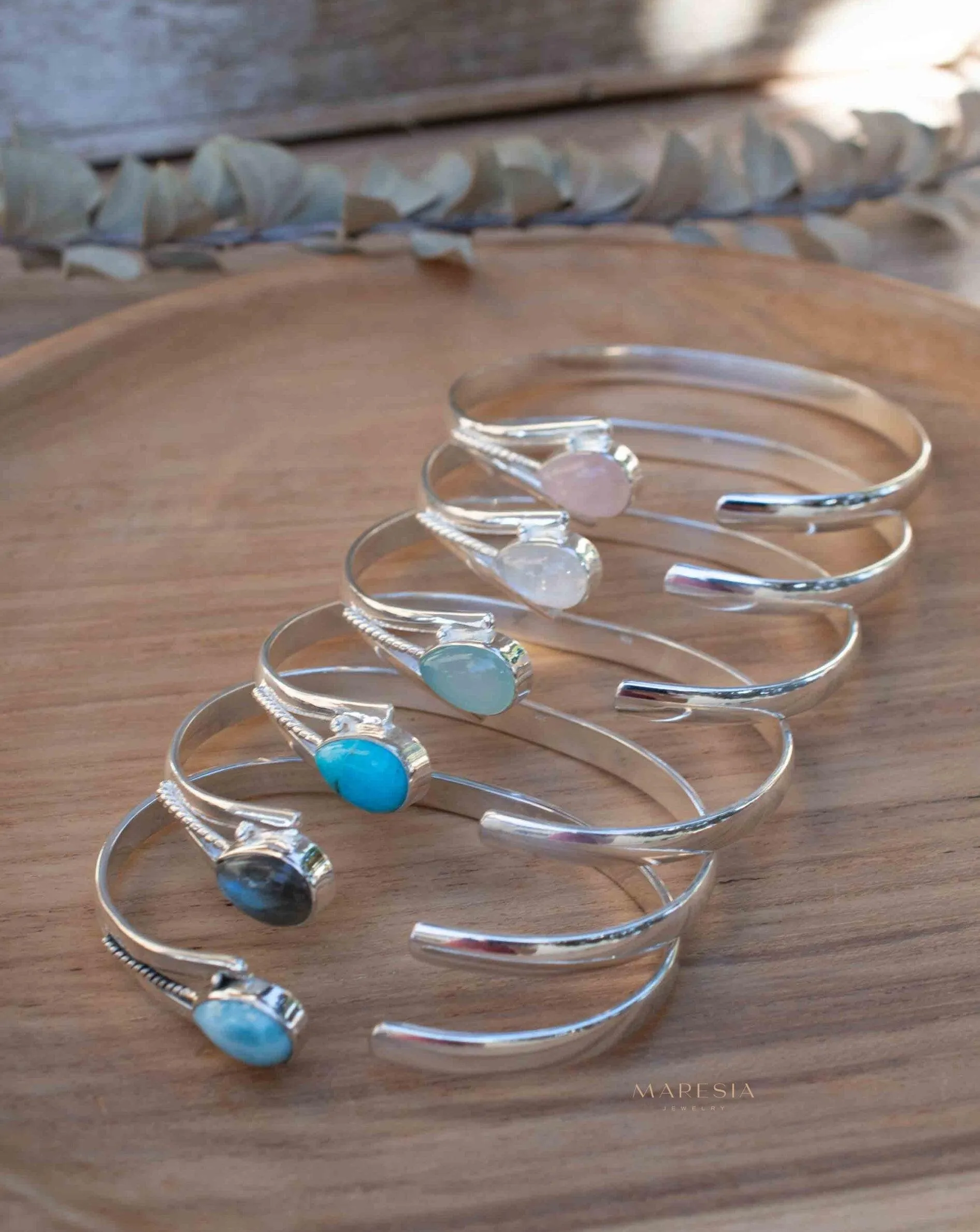 Larimar Adjustable Bracelet ~ Sterling Silver 925 ~ MB058