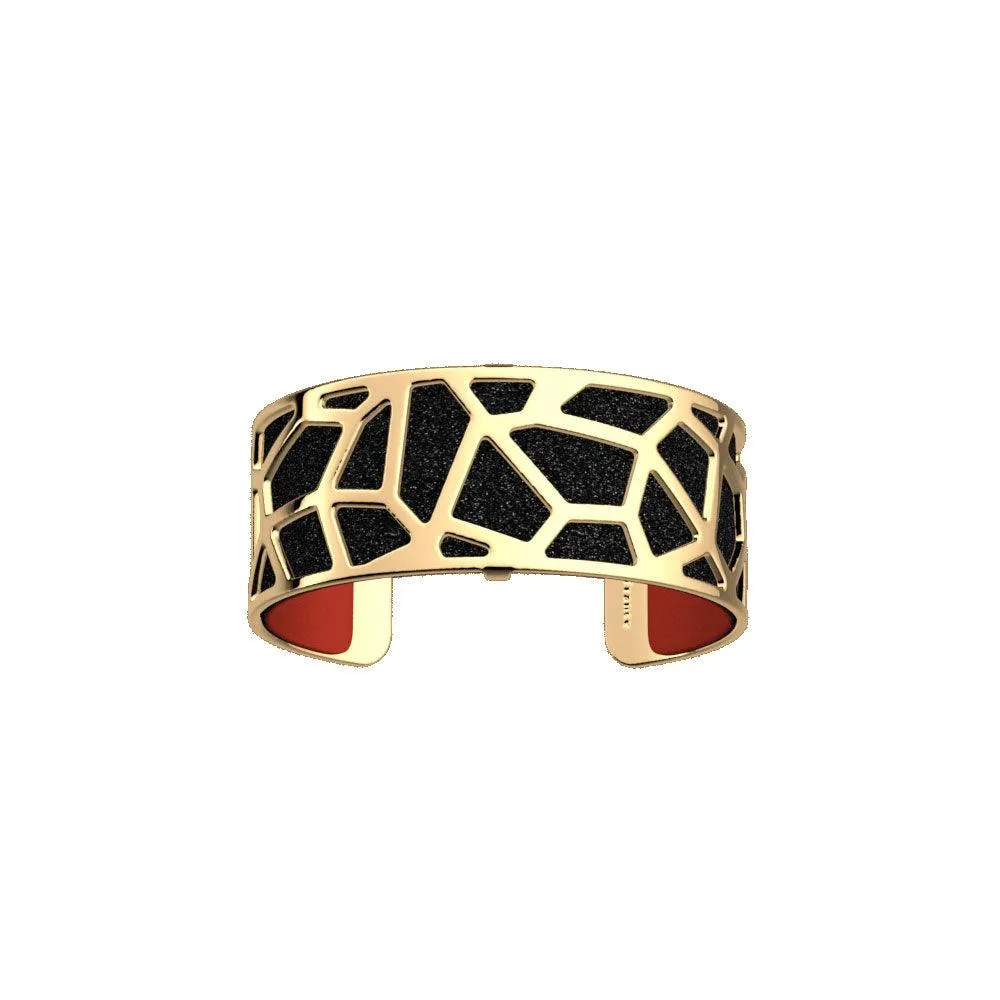 LES GEORGETTES BY ALTESSE Girafe Bracelet 25mm, Gold Finishing - Black Glitter / Red