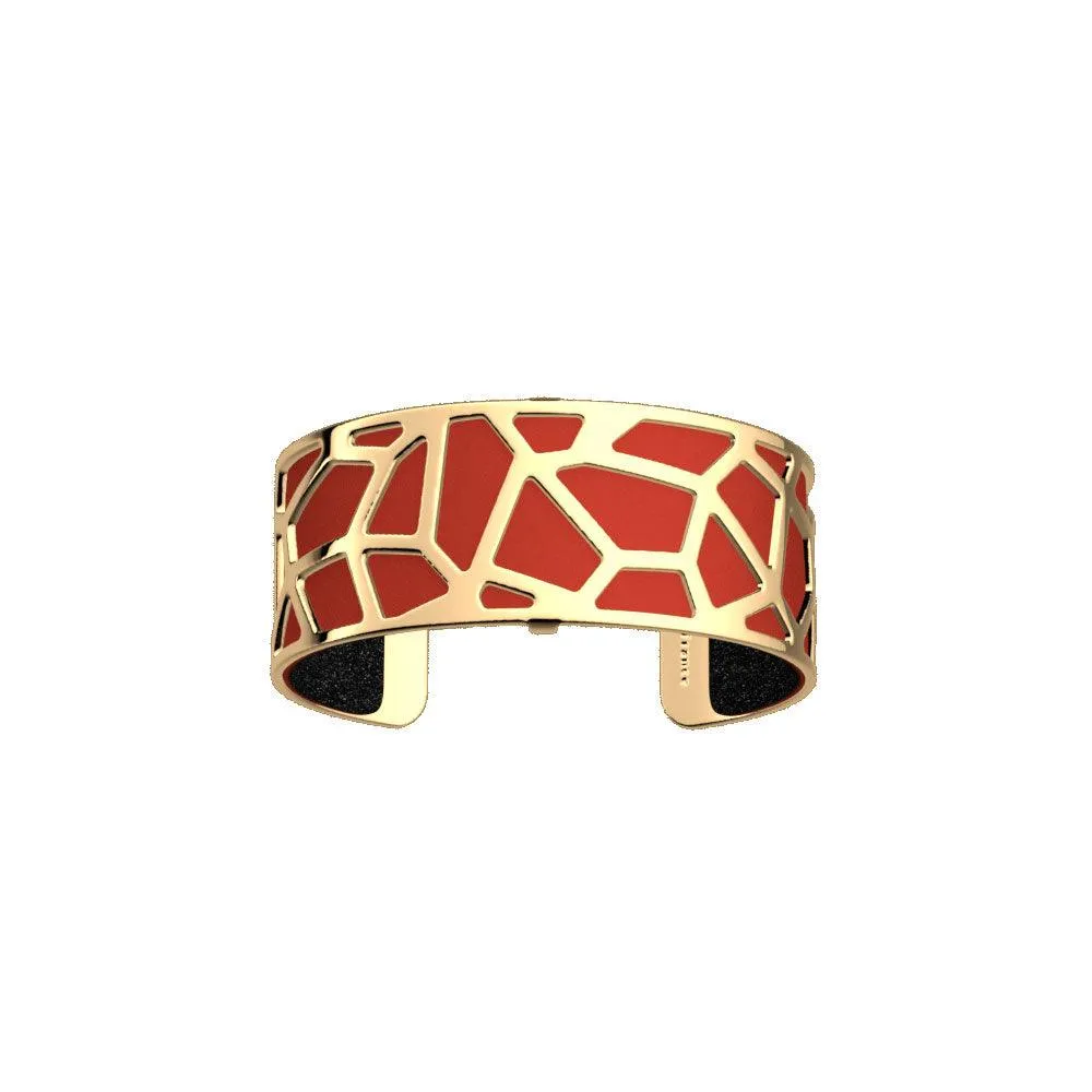 LES GEORGETTES BY ALTESSE Girafe Bracelet 25mm, Gold Finishing - Black Glitter / Red