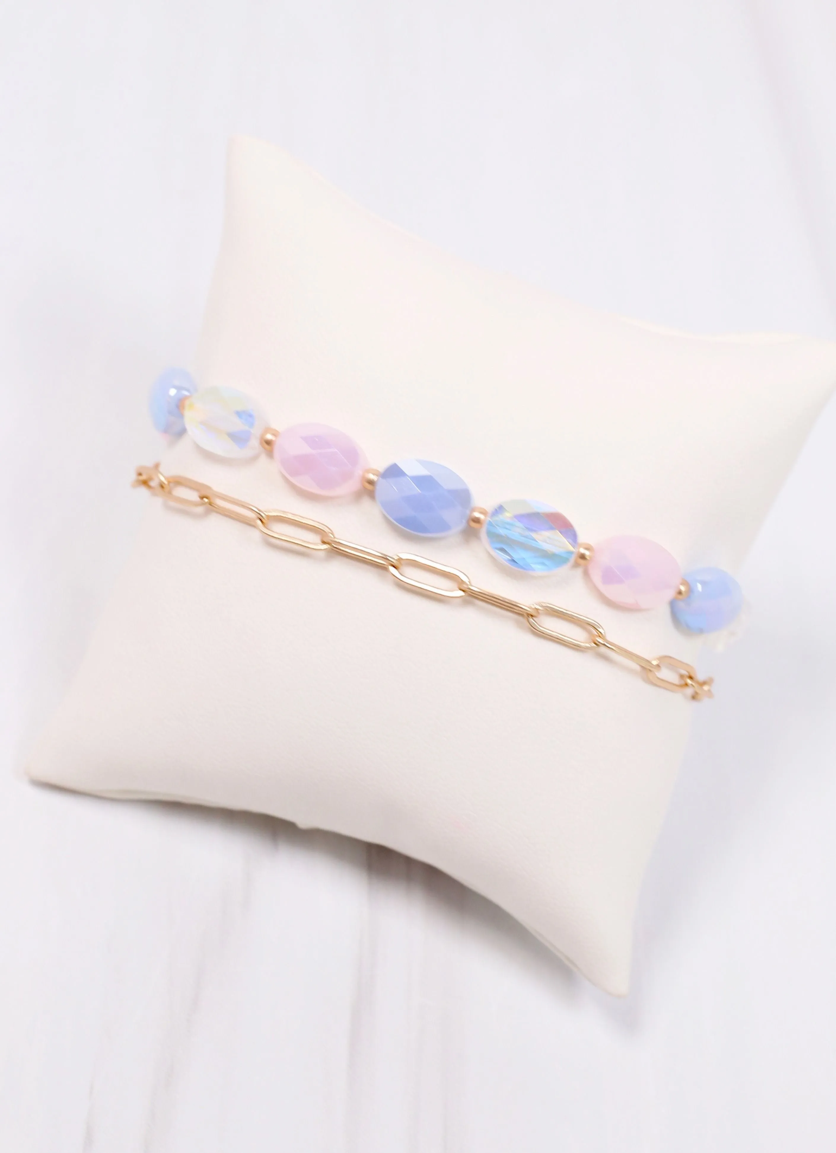 Levrand Bead and Link Bracelet PASTEL MULTI