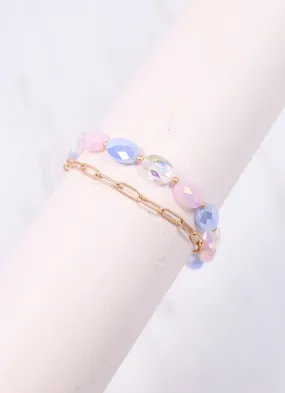 Levrand Bead and Link Bracelet PASTEL MULTI