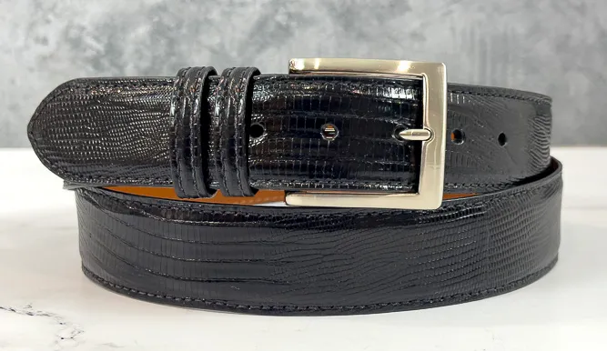 Lizard Belt: Polished Black