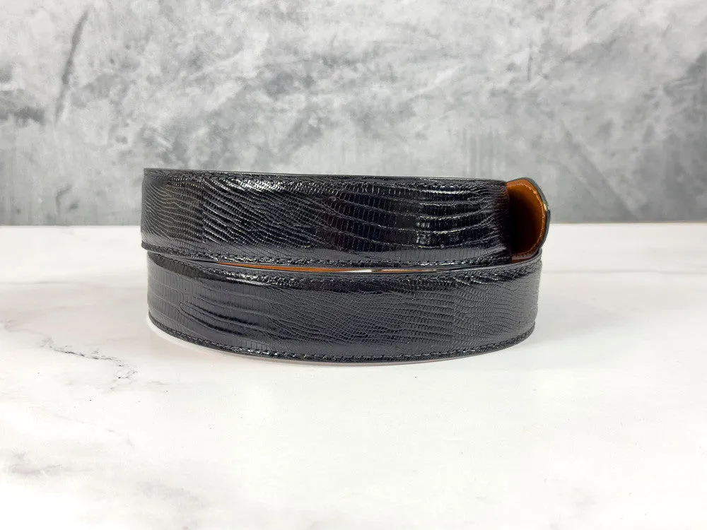 Lizard Belt: Polished Black