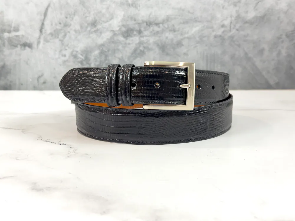 Lizard Belt: Polished Black