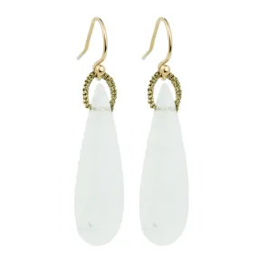 Long Rainbow Moonstone Drop Earrings