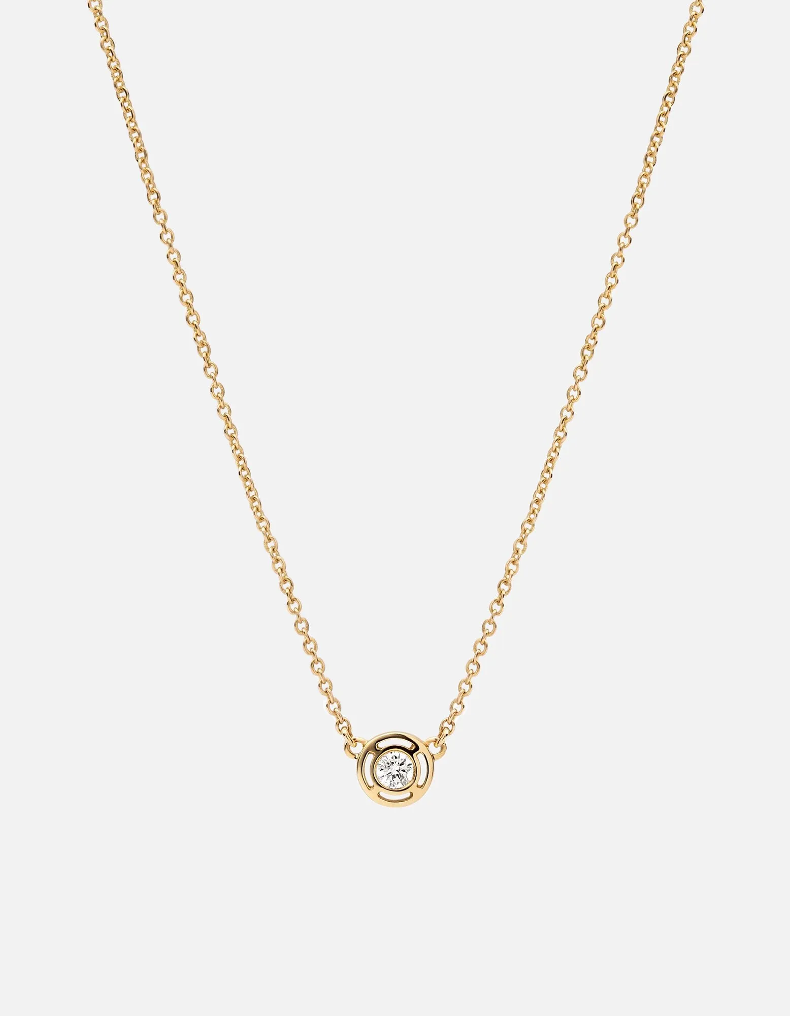 Luna Necklace, 14K Gold/Diamond