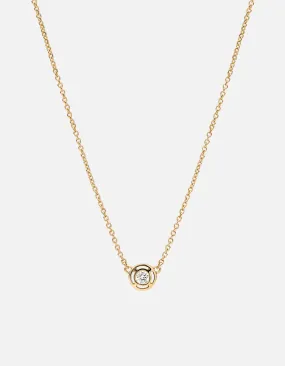 Luna Necklace, 14K Gold/Diamond