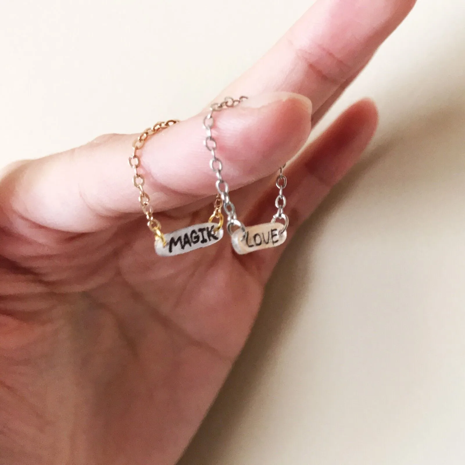 Made in US Magik Alphabet Word Numbers Symbols Letter Custom Build Your Own Ring