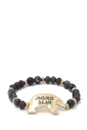 Mama Bear Beaded Stretch Bracelet
