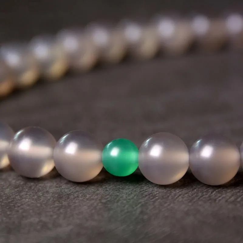 Matte Polished Onyx & Agate Beaded Bracelet - 2 Colors