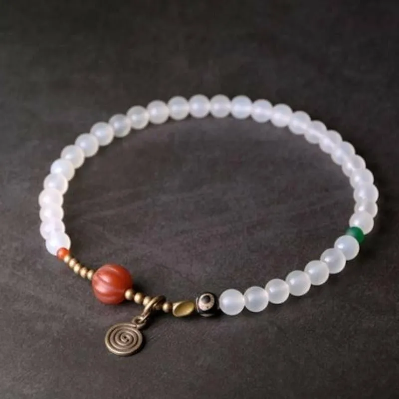 Matte Polished Onyx & Agate Beaded Bracelet - 2 Colors