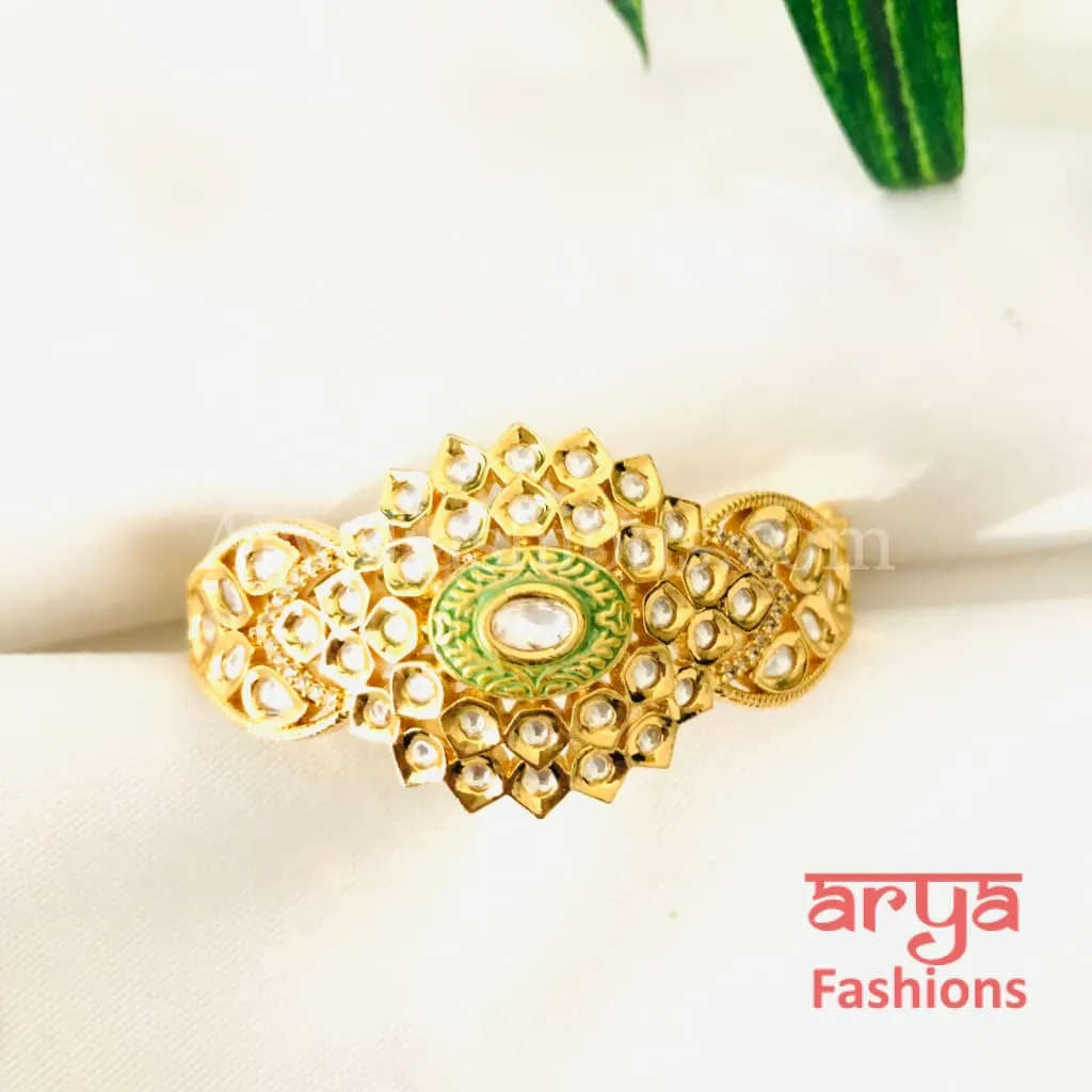 Meera Meenakari Bracelet/ Pacchi Kundan Rajwadi Openable Bracelet