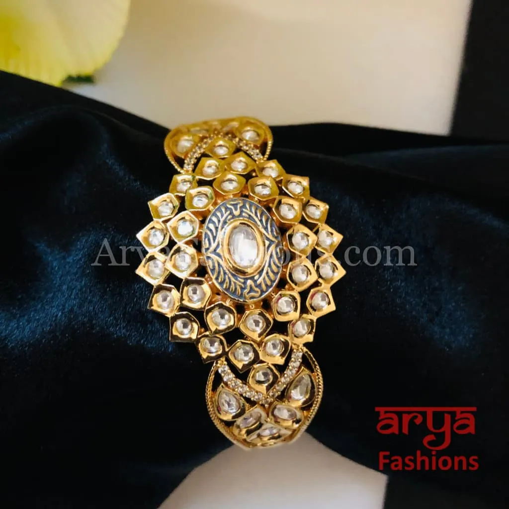 Meera Meenakari Bracelet/ Pacchi Kundan Rajwadi Openable Bracelet