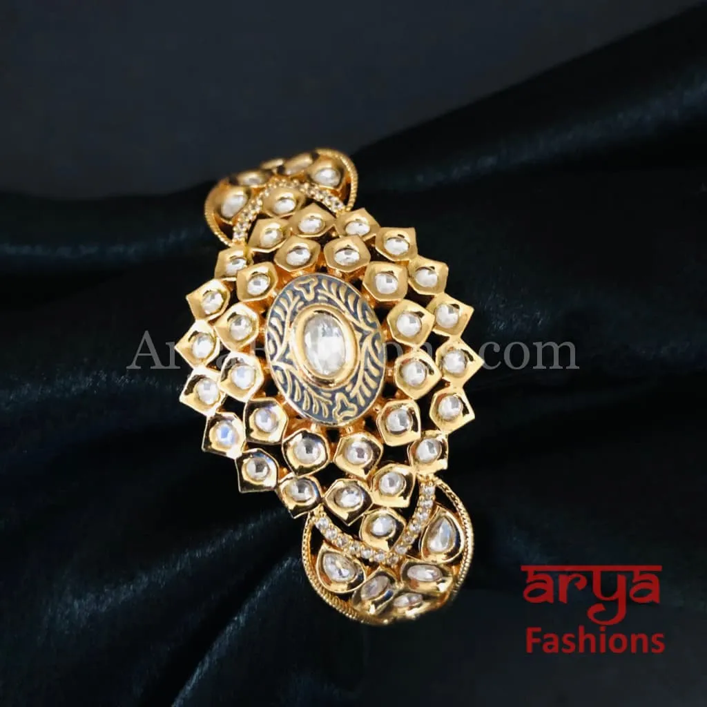 Meera Meenakari Bracelet/ Pacchi Kundan Rajwadi Openable Bracelet