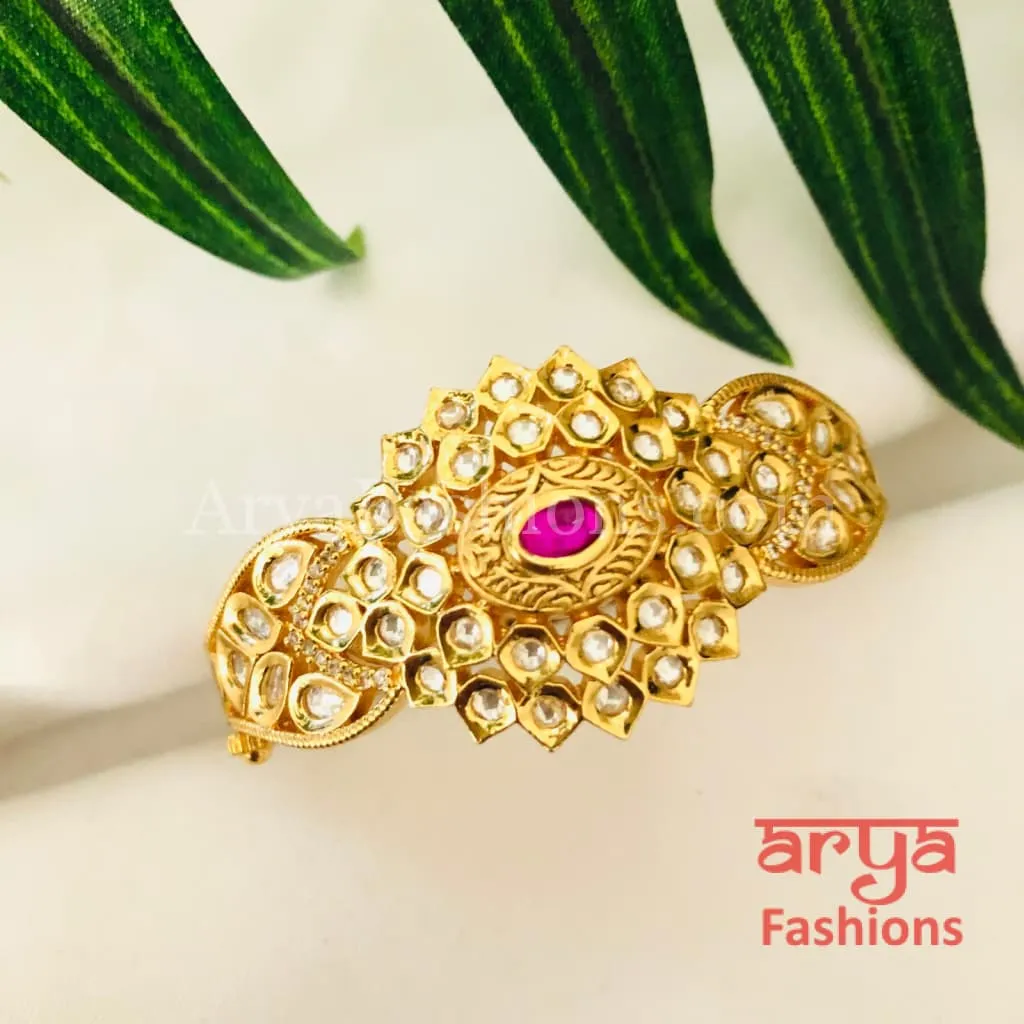 Meera Meenakari Bracelet/ Pacchi Kundan Rajwadi Openable Bracelet
