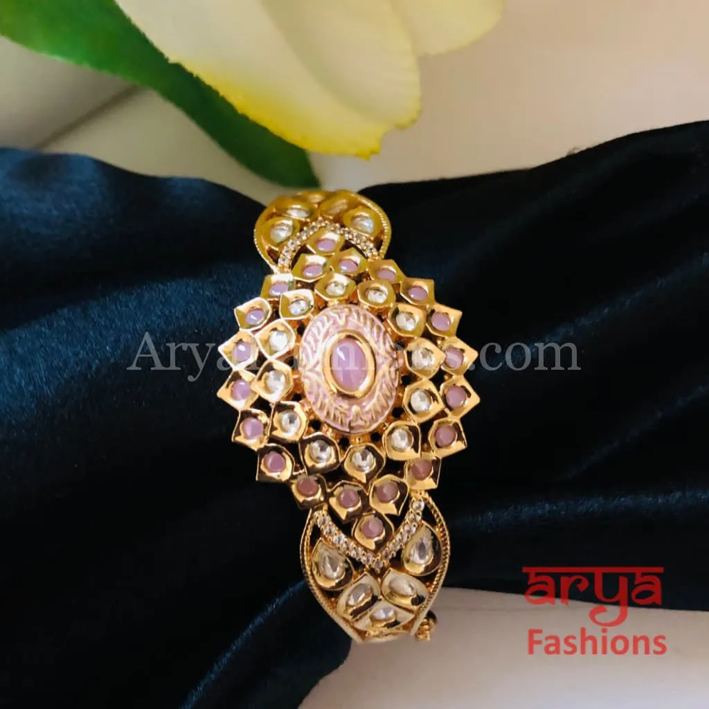 Meera Meenakari Bracelet/ Pacchi Kundan Rajwadi Openable Bracelet