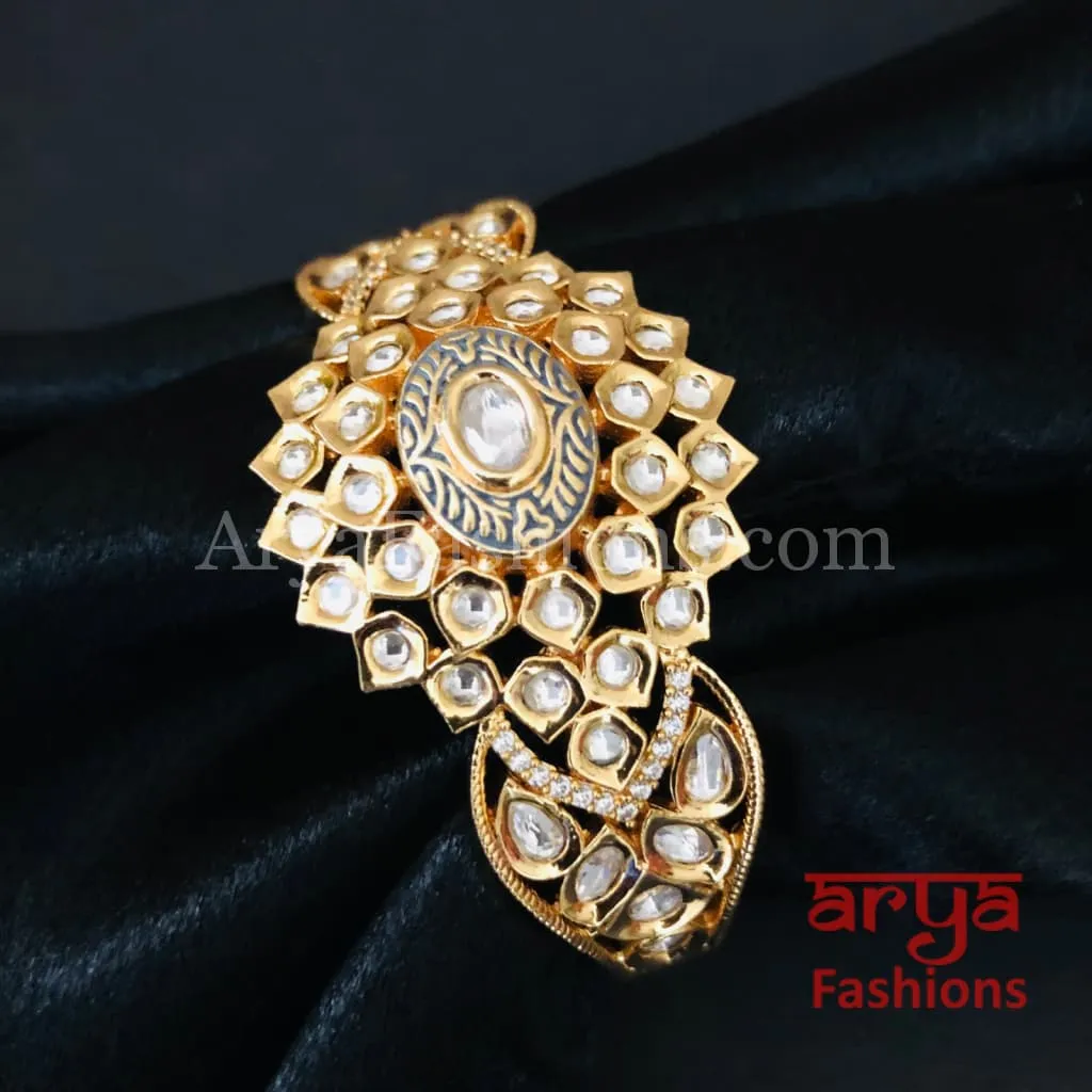 Meera Meenakari Bracelet/ Pacchi Kundan Rajwadi Openable Bracelet